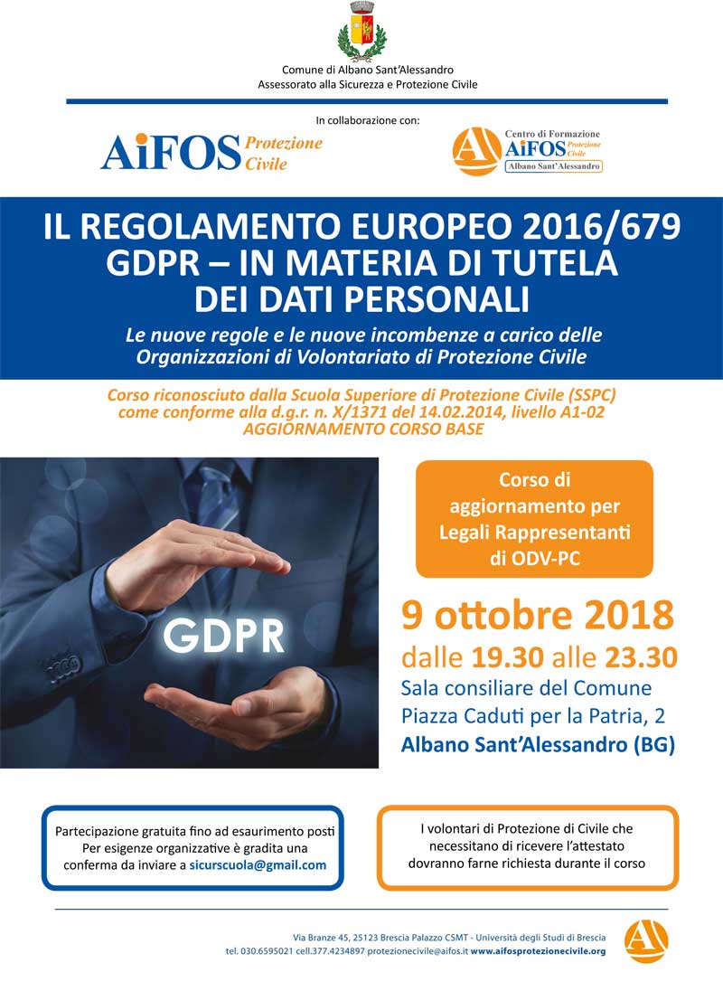 Il Regolamento Europeo 2016/679 - GDPR - In materia di tutela dei dati personali